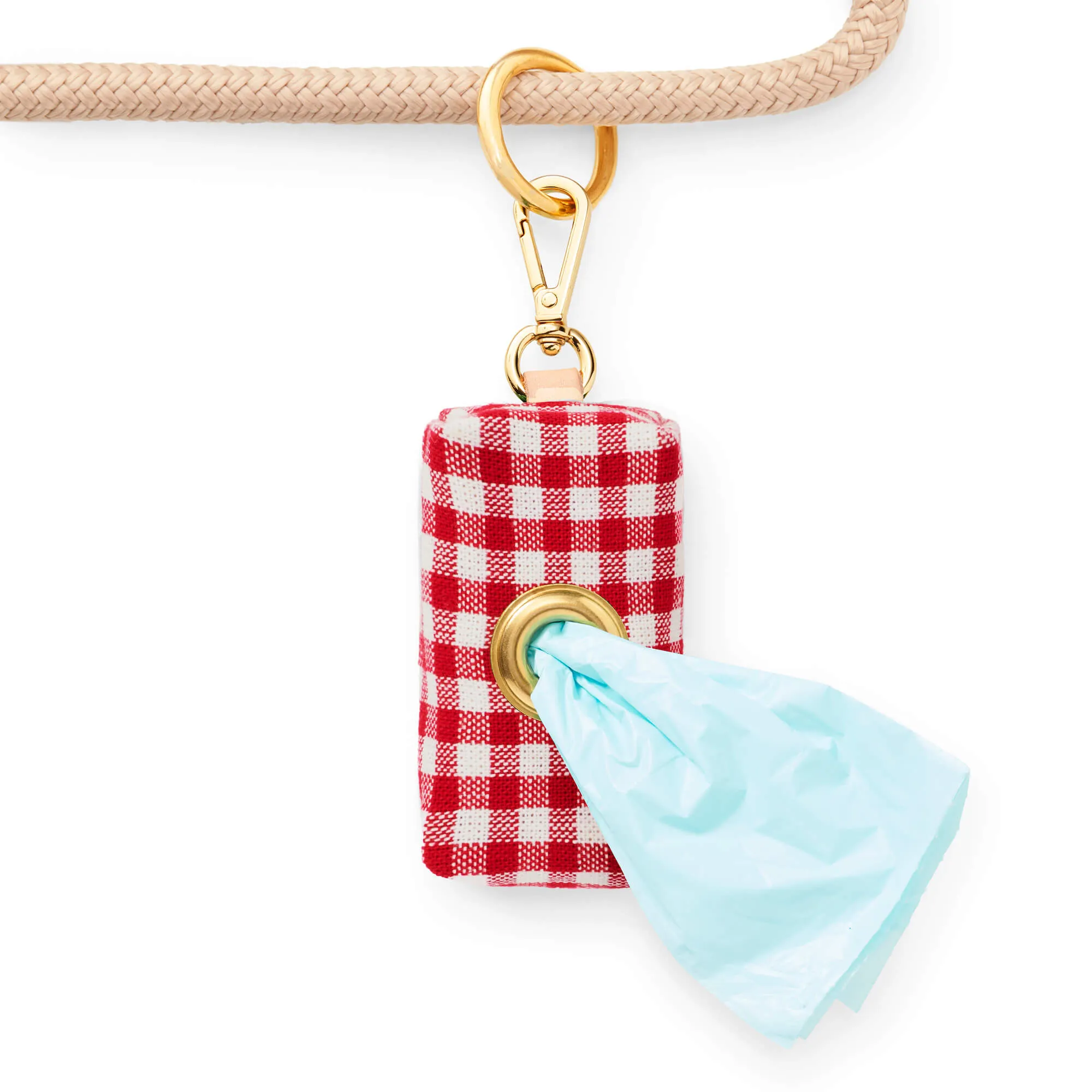 Red Gingham Waste Bag Dispenser