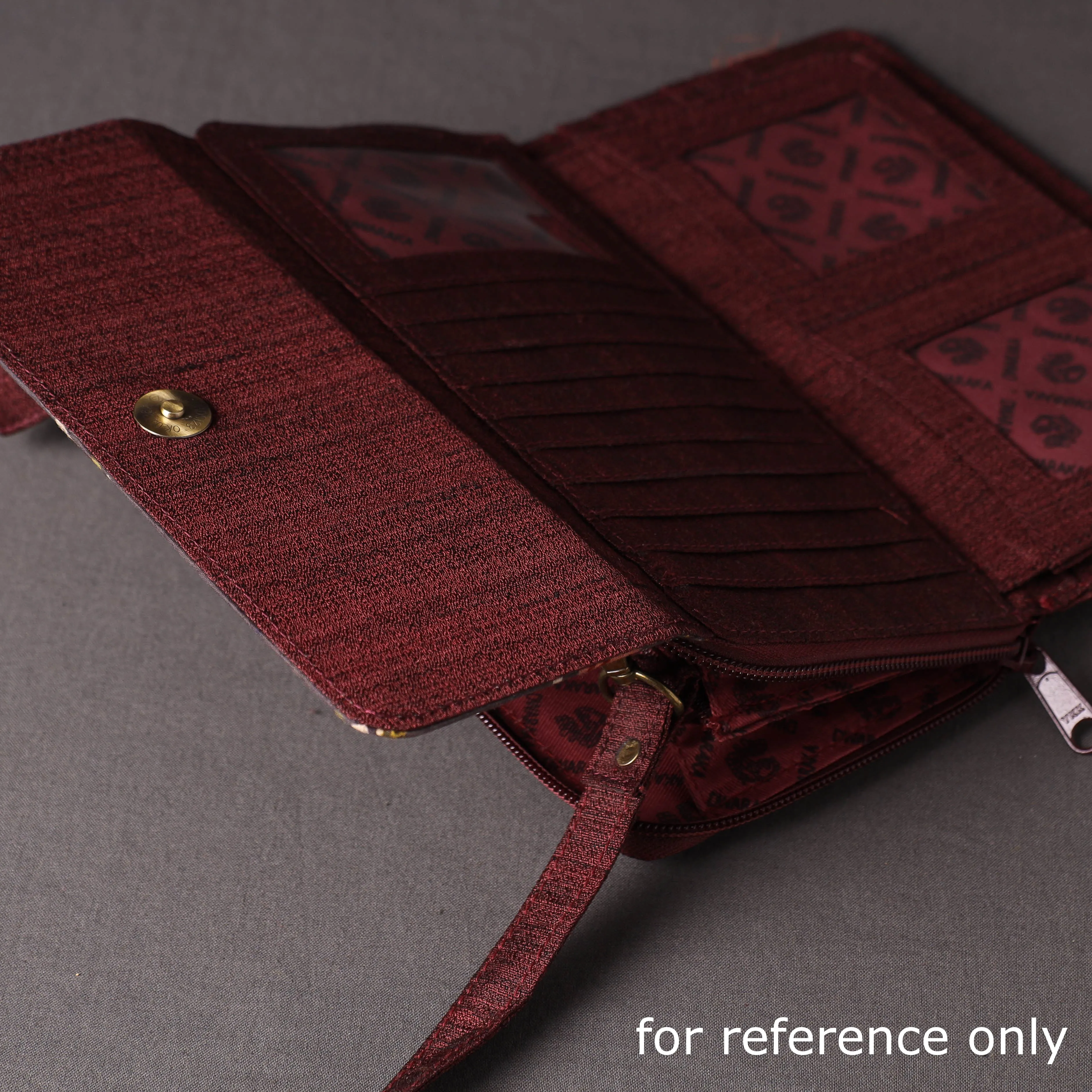 Red - Handpainted Kalamkari Natural Dyed Ghicha Silk Sling Clutch Bag