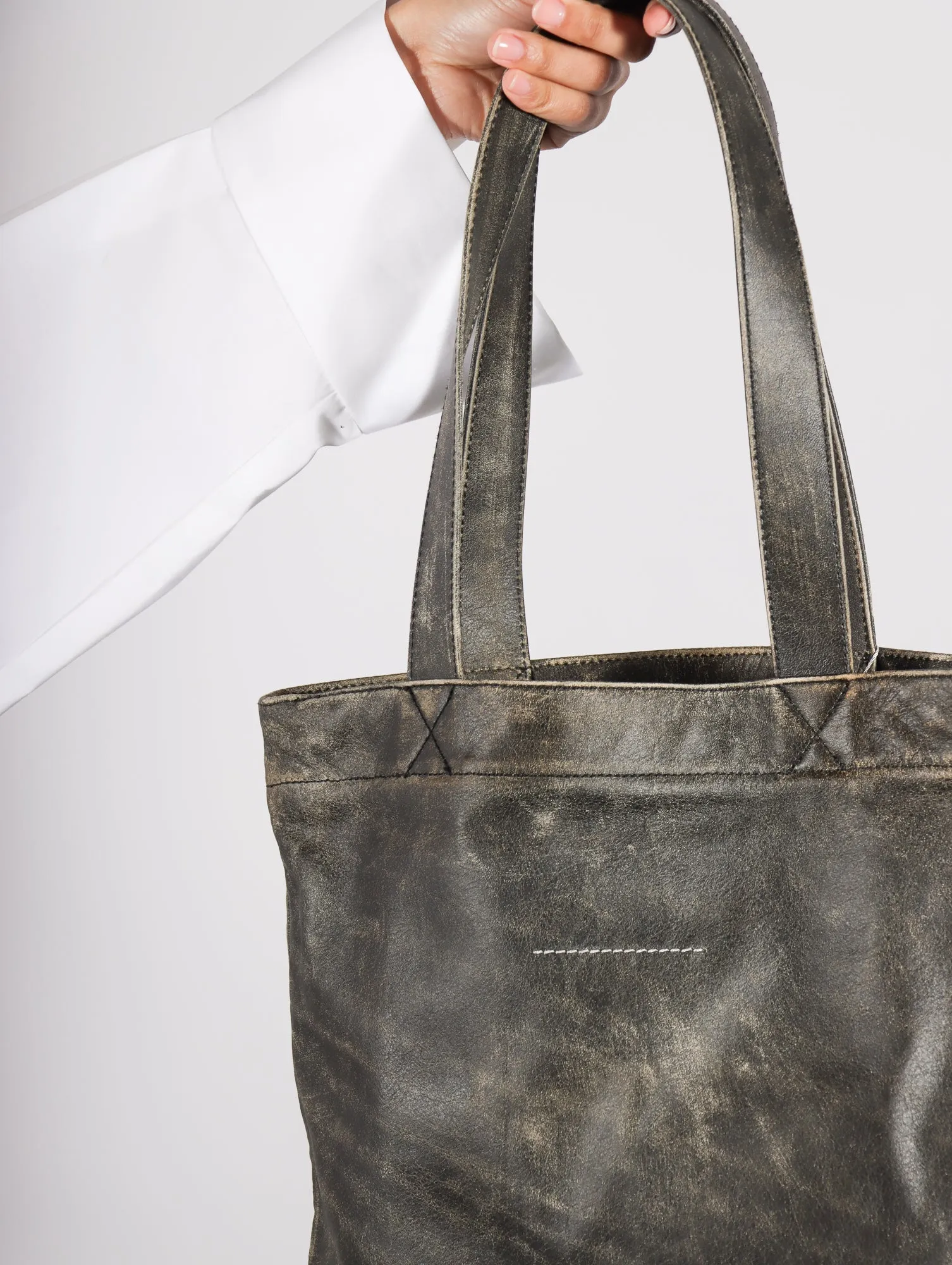 Simple Tote Bag in Black by MM6 Maison Margiela