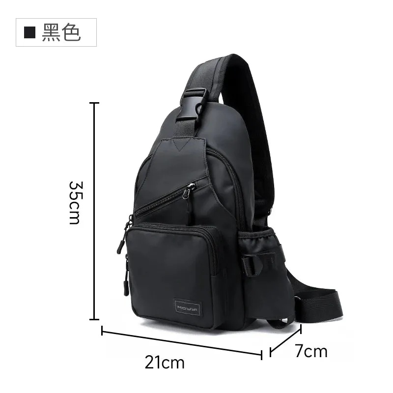 Sohiwoo Chest Bag Fashion One Shoulder Crossbody Bag for Men Chest Bag Outdoor Casual Waterproof Removable Strap Fit 11 Inch Ipad