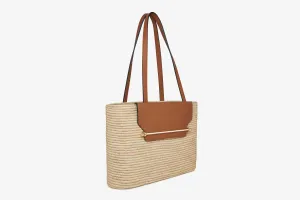 The Strathberry Basket (Medium) - Raffia/Leather Tan