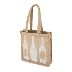 Three Bottles 750ml 3-Bottle Jute Tote By Cakewalk