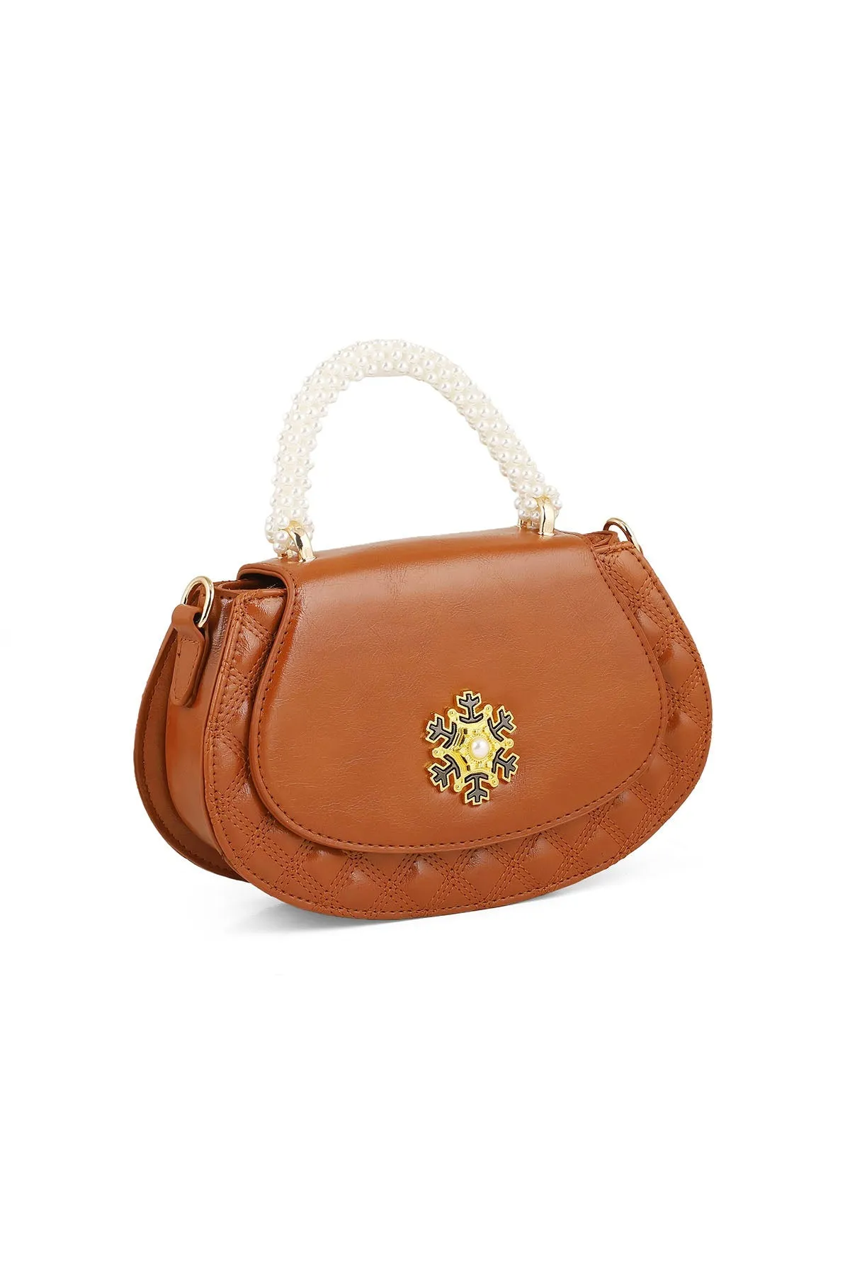 Top Handle Hand Bags B15079-Brown