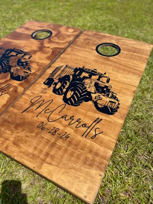 Tractor  Wedding Guestbook Cornhole Set With Bean Bags