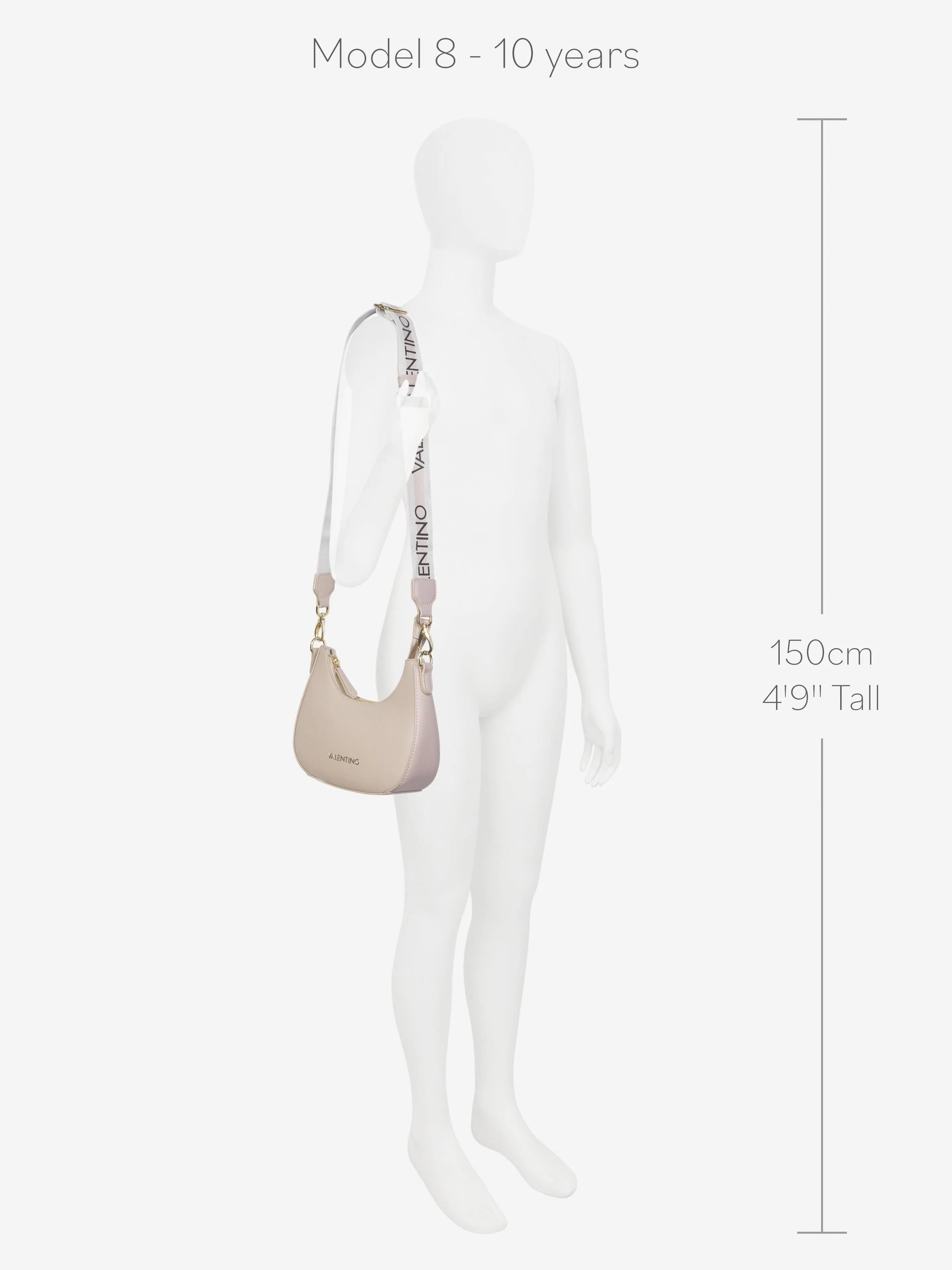 Valentino Girls Zero Hobo Bag in Beige (W: 6cm)