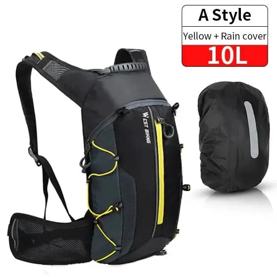 WEST BIKING Bike Bags Portable Waterproof Backpack 10L Cycling Water Bag Outdoor Sport Climbing Hiking Pouch Hydration Backpack