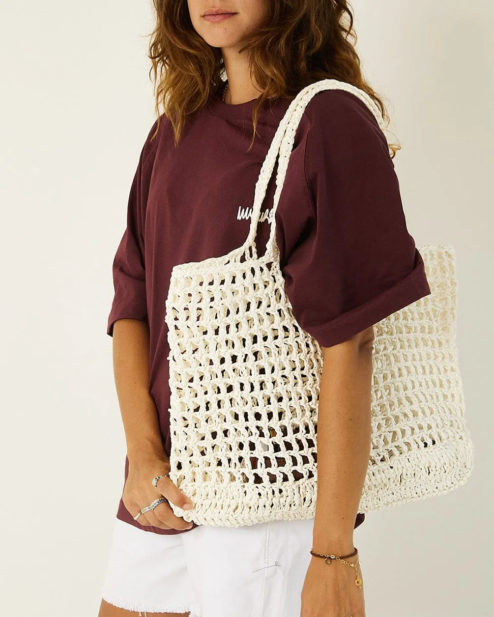 White Net Tote Bag