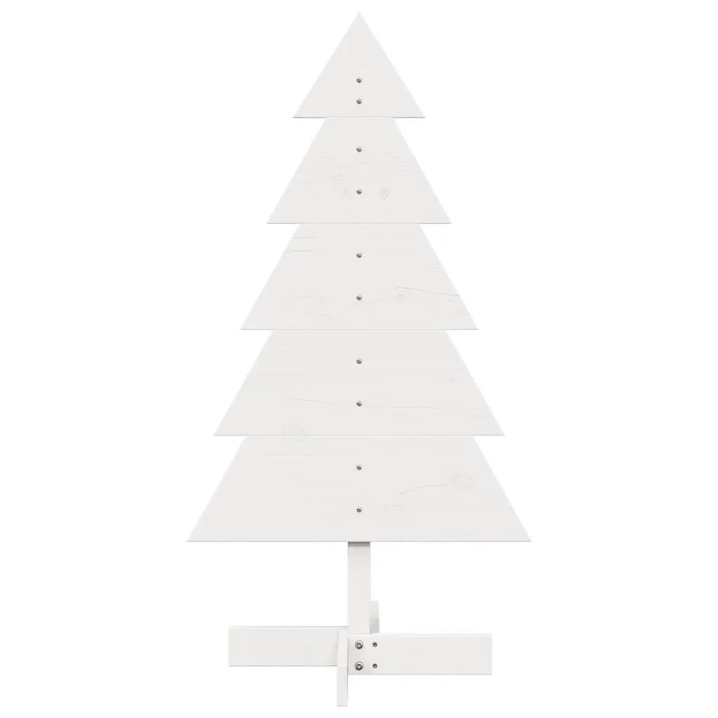 Wooden Christmas Tree for Decoration White 100 cm Solid Wood Pine