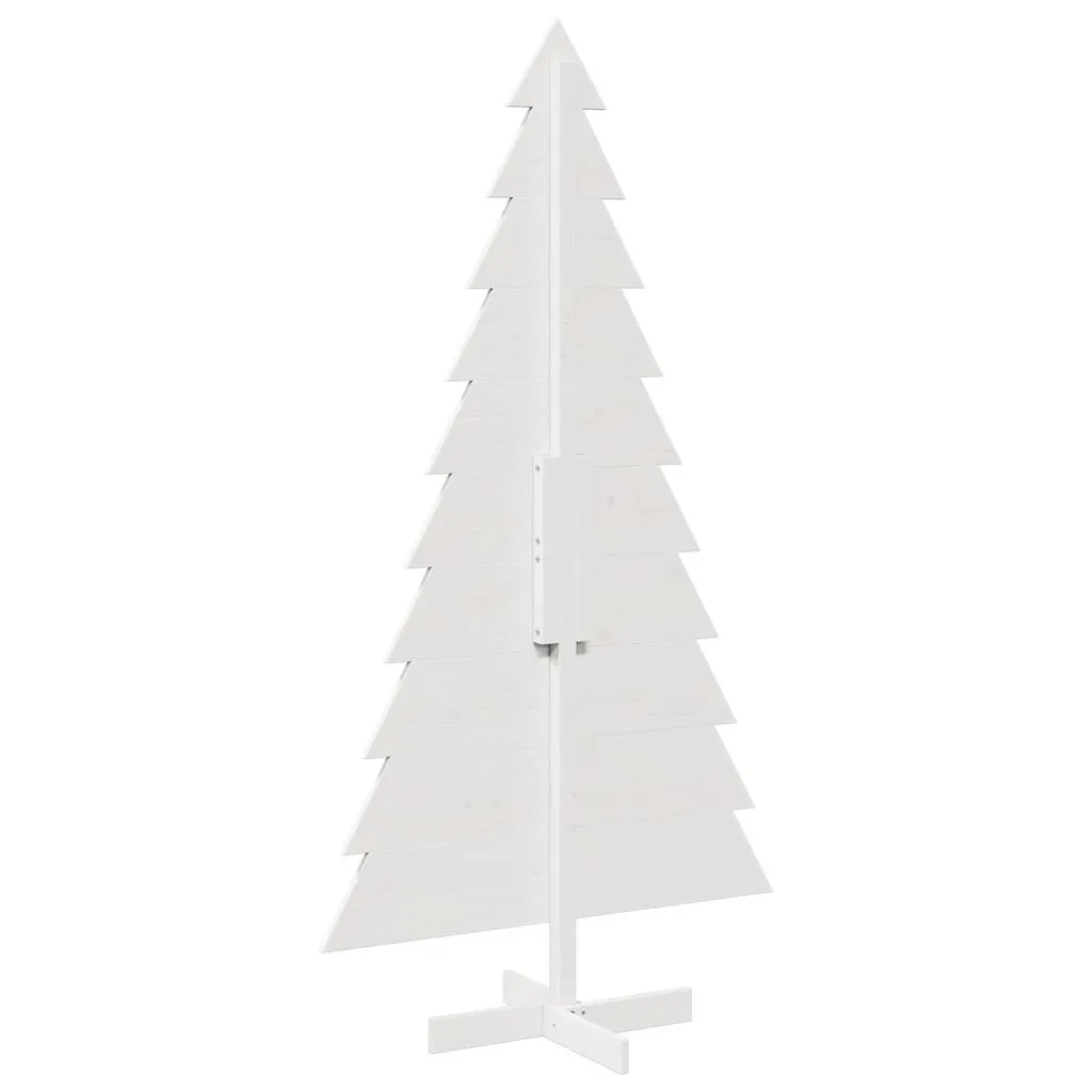 Wooden Christmas Tree for Decoration White 180 cm Solid Wood Pine