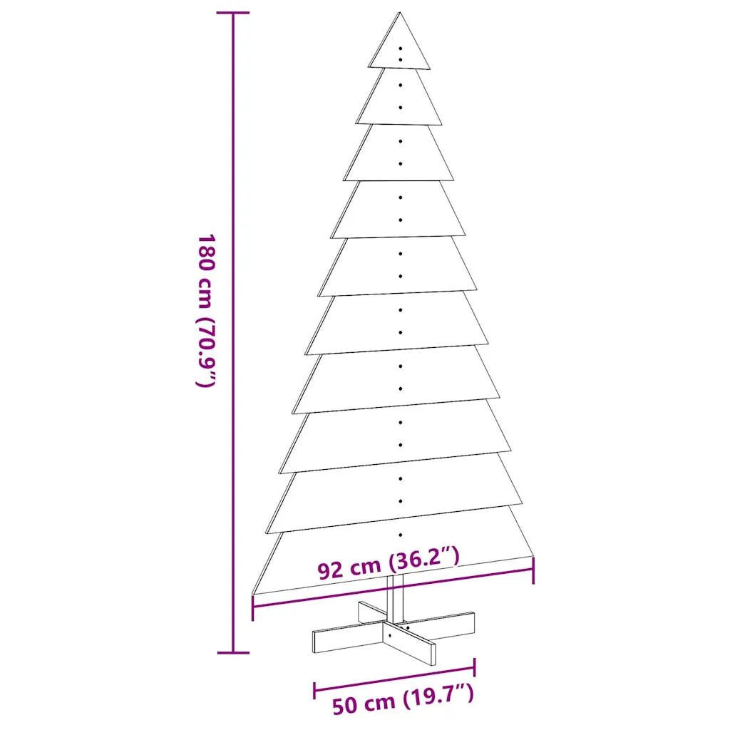 Wooden Christmas Tree for Decoration White 180 cm Solid Wood Pine