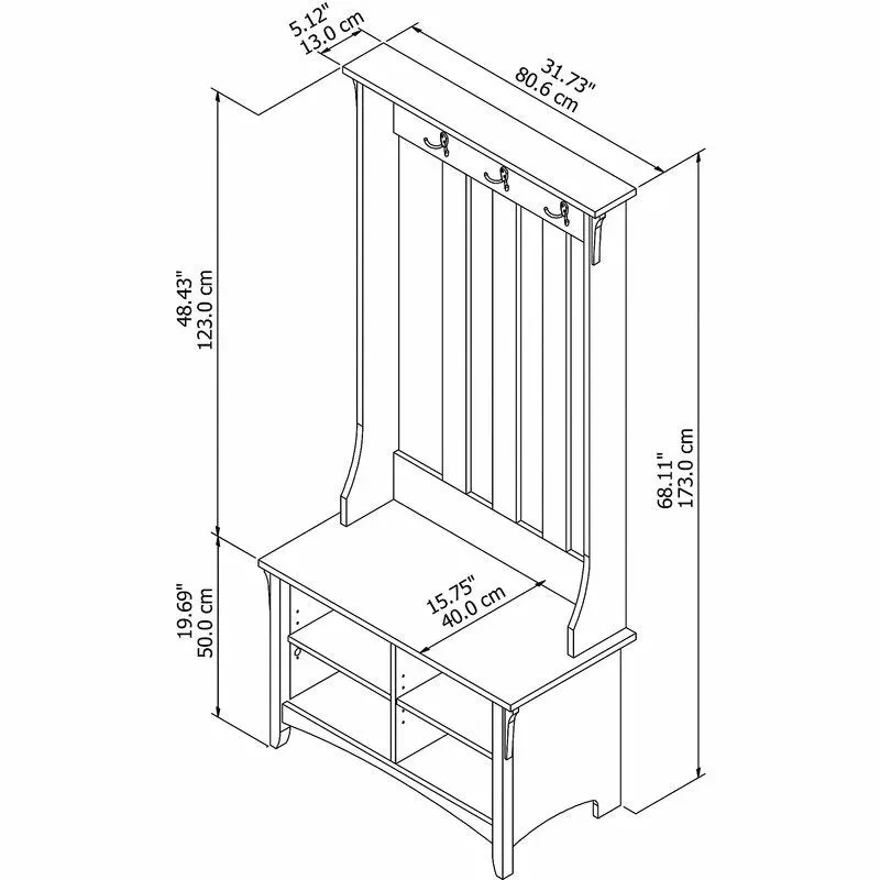 Wooden Entryway Storage Salina Hall Tree Keep your shoes, bags, hats, and more corralled while lending a touch