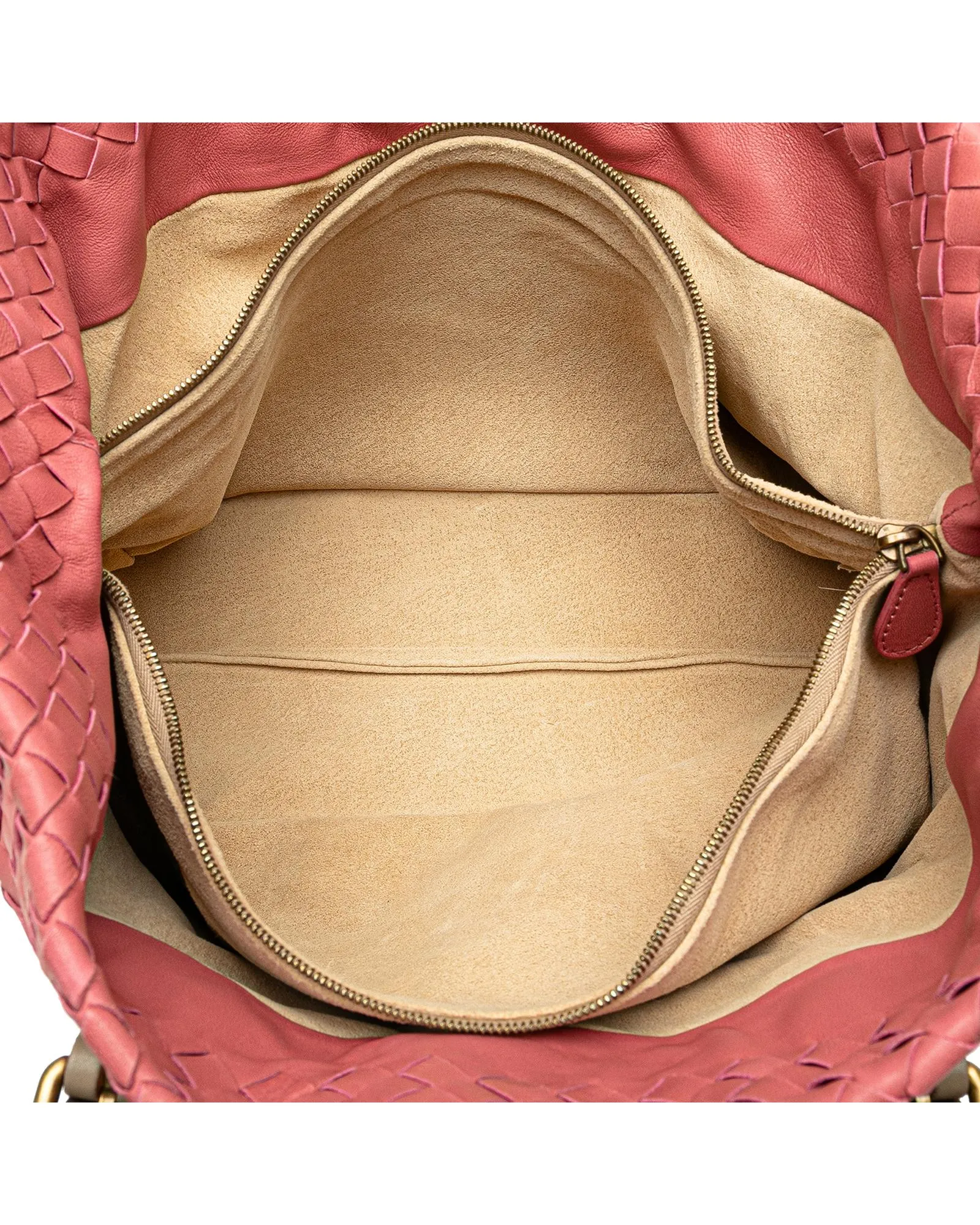 Woven Leather Tote with Adjustable Straps and Interior Zip Pocket