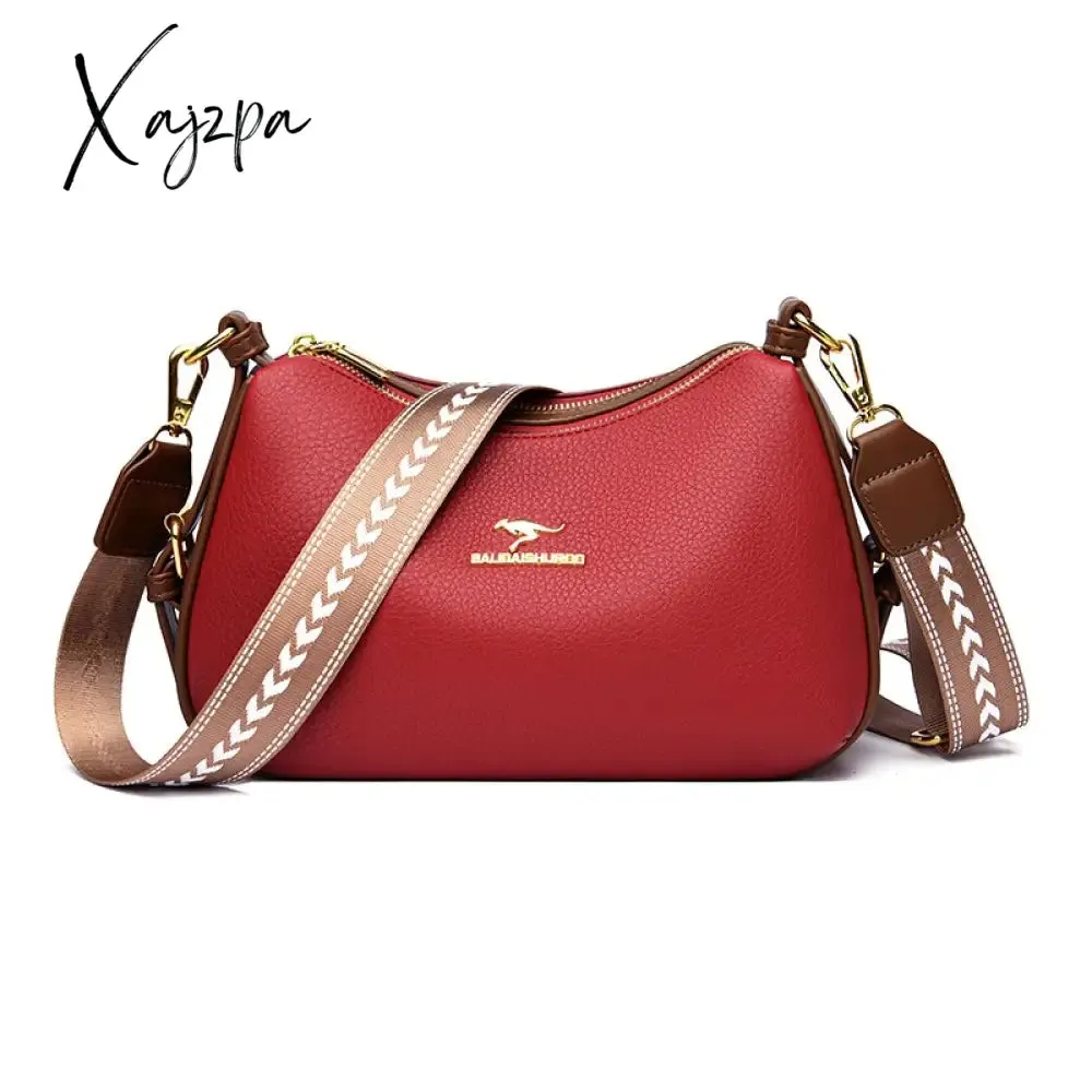 Xajzpa - Famous Brand Shoulder Bag High Quality Leather Crossbody Bags for Women Fashion Small Handbag Ladies Messenger Bags Designer