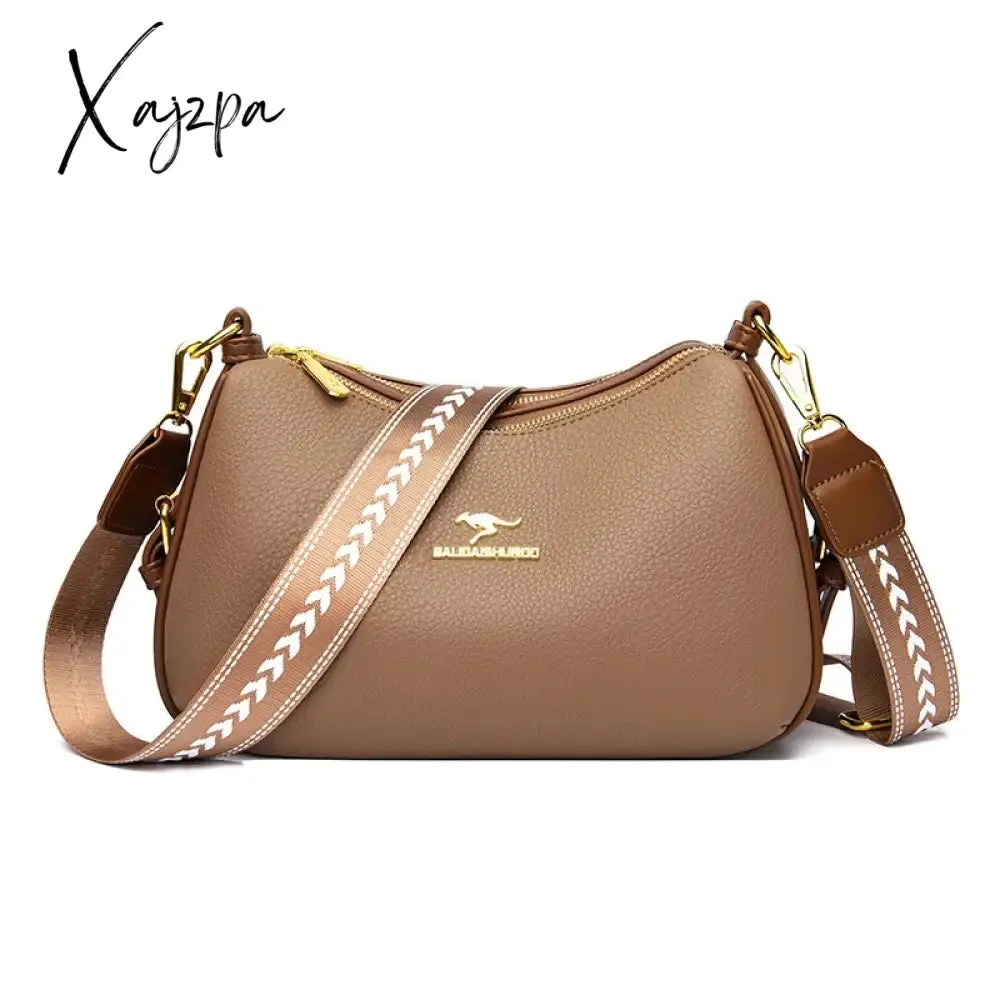 Xajzpa - Famous Brand Shoulder Bag High Quality Leather Crossbody Bags for Women Fashion Small Handbag Ladies Messenger Bags Designer